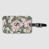 ヴィンテージ ラッシュ ピンク ボタニカル モノグラム ラゲッジタグ (正面横)