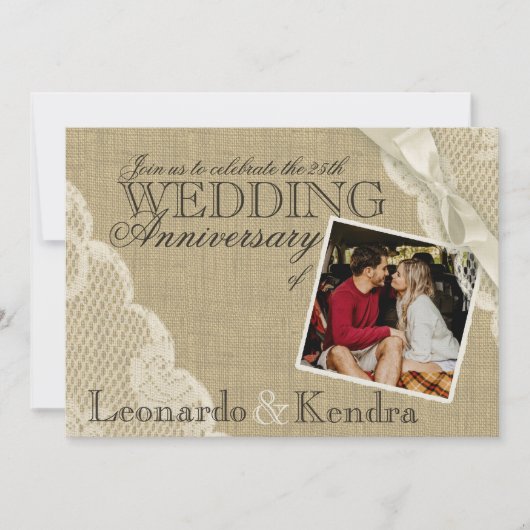 ヴィンテージ ラッセル ウェディング アニバーサリー 招待状 (正面)