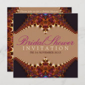 ヴィンテージ ラッセル ゴールド サテン ブライダル シャワー 招待状 (正面/裏面)