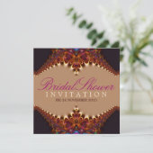 ヴィンテージ ラッセル ゴールド サテン ブライダル シャワー 招待状 (スタンド正面)