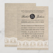 ヴィンテージ ラッセル＆バーラップ リハーサル ディナー インビテーション (正面/裏面)