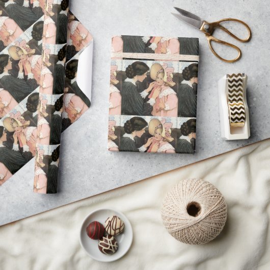 ヴィンテージ ラッピングペーパー (クラフト)