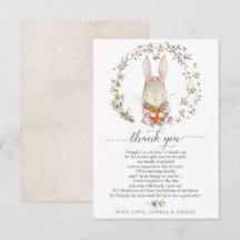 ヴィンテージ ラビット ベイビー シャワー サンクス カード