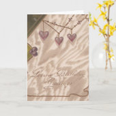 ヴィンテージ ラビング バースデー グリーティング カード (黄色い花)