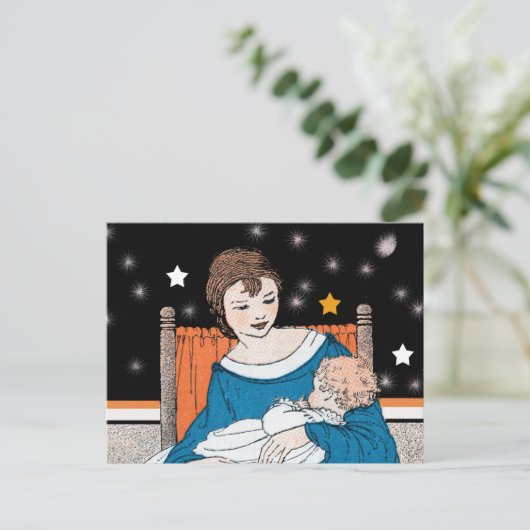 ヴィンテージ ラビング マザー ベイビー スターズ 母の日 ポストカード (スタンド正面)