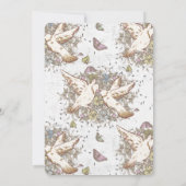 ヴィンテージ ラブドーブ ガーデン ウェディング 招待状 (裏面)