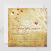 ヴィンテージ ラブバーズ / 秋の招待状 PixDezines 招待状 (裏面)