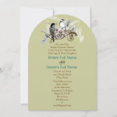 ヴィンテージ ラブバード アーチ セープ ウェディング 招待状 (正面)