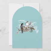 ヴィンテージ ラブバード アーチ セープ ウェディング 招待状 (裏面)