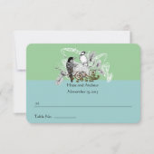 ヴィンテージ ラブバード ウェディング プレースカード (正面)