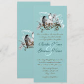 ヴィンテージ ラブバード ウェディング 招待状 (正面/裏面)