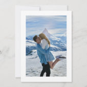 ヴィンテージ ラブバード ブルー シノワズリー フォト ウェディング セーブザデート (裏面)