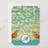 ヴィンテージ ラブバード ラゴエン ディベ Wedding Invitation 招待状 (裏面)