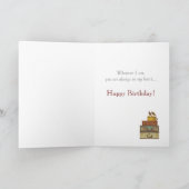 ヴィンテージ ラブバード 折りたたみ誕生日カード カード (内部)