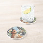 ヴィンテージ ラブリー バリの女性とトロピカルパラダイス コースター (側面)