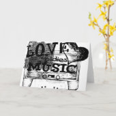 ヴィンテージ·ラブ·オルディーズ·ミュージック6グリーティング·カード カード (黄色い花)