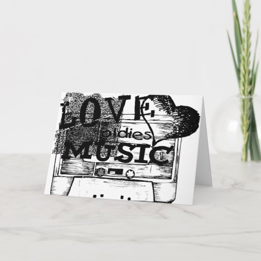 ヴィンテージ·ラブ·オルディーズ·ミュージック6グリーティング·カード カード (正面)