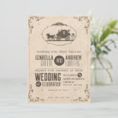 ヴィンテージ·ラブ·キャリッジ·結婚式招待状#V2 招待状 (スタンド正面)