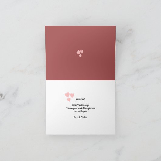 ヴィンテージ ラブ バレンタインデー オーダーメイド フォト カード (内部)