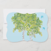 ヴィンテージ ラブ バード バーチ ツリー ウェディング 招待状 (裏面)