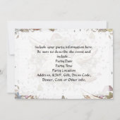 ヴィンテージ·ラブ·バード、2頭の白いハトのフローラ 招待状 (裏面)