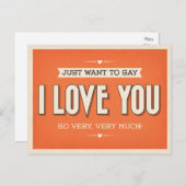 ヴィンテージ ラブ ユー オレンジ グランジ ポストカード (正面/裏面)