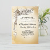 ヴィンテージ ラブ リングス & ベルズ ウェディング 招待状 (スタンド正面)