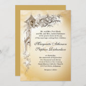 ヴィンテージ ラブ リングス & ベルズ ウェディング 招待状 (正面/裏面)