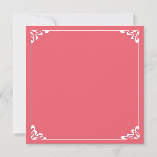 ヴィンテージ ラブ＆ロマンス, ピンクのウェディングカップル, 案内状 (裏面)