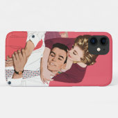 ヴィンテージ ラブ&ロマンス ピンクの新婚夫婦 Case-Mate iPhoneケース (裏面(横))