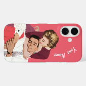 ヴィンテージ ラブ&ロマンス ピンクの新婚夫婦 Case-Mate iPhoneケース (裏面 (横))