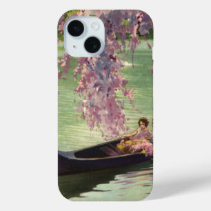 ヴィンテージ ラブ ロマンス ロマンチック カヌー ライド iPhone 15ケース