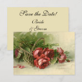 ヴィンテージ ラブ, ロマンス, ロマンチック, 結婚式のお知らせを保存 招待状 (正面/裏面)