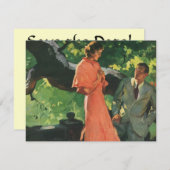 ヴィンテージ ラブ, ロマンス, ロマンチック, 結婚式のお知らせを保存 招待状 (正面/裏面)