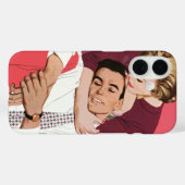 ヴィンテージ ラブ&ロマンス 新婚カップル ピンク Case-Mate iPhoneケース (裏面 (横))