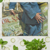 ヴィンテージ ラブ＆ロマンス 新婚夫婦が初めての家を購入 キッチンタオル (折り畳み)