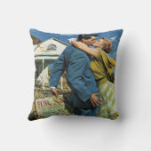 ヴィンテージ ラブ＆ロマンス 新婚夫婦が初めての家を購入 クッション (裏面)