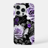 ヴィンテージ ラベンダーとグレー ローズ iPhoneケース (裏面)