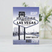 ヴィンテージ ラベンダー ブルー ラスベガス ウェディング RSVP (スタンド正面)