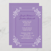 ヴィンテージ ラベンダー ホワイト パープル スワールズ ポストウェディング 招待状 (正面/裏面)
