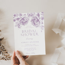 ヴィンテージ ラベンダー ローズ エレガント ブライダル シャワー