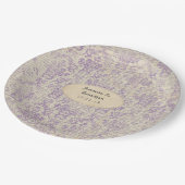 ヴィンテージ ラベンダー 新聞 ウェディング ペーパープレート (アングル)