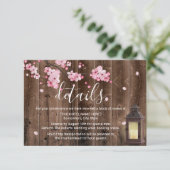 ヴィンテージ ランタン ピンク 花 モチーフ ウェディング 詳細 招待状 (スタンド正面)