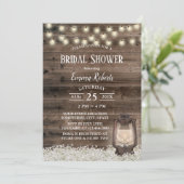 ヴィンテージ ランタン ラスティック フローラル バーン ブライズ シャワー 招待状 (スタンド正面)