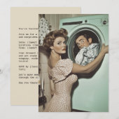 ヴィンテージ・ランドリー・サプライズ 招待状 (正面/裏面)