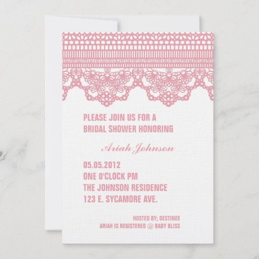 ヴィンテージ ラ lace 招待状 (正面)