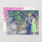 ヴィンテージ ラ lace - 結婚式の日時をお知らせ 案内ポストカード (正面/裏面)