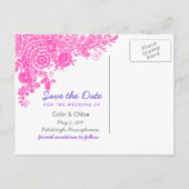 ヴィンテージ ラ lace - 結婚式の日時をお知らせ 案内ポストカード (裏面)