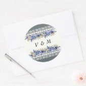 ヴィンテージ ラ lace And パール フラワー ウェディング ステッカー (封筒)