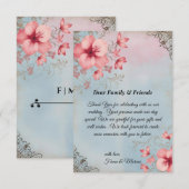 ヴィンテージ リアル フラワー&エレガント サンクス カード (正面/裏面)